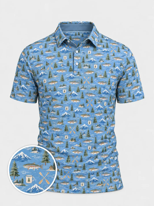 Mountain Lake Fishing Polo