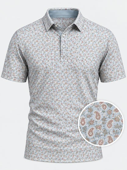 Coastal Paisley Performance Golf Polo
