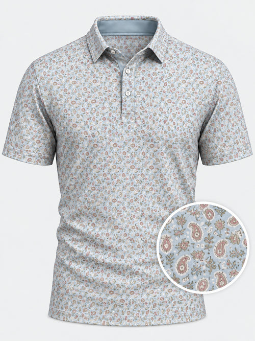 Coastal Paisley Performance Golf Polo