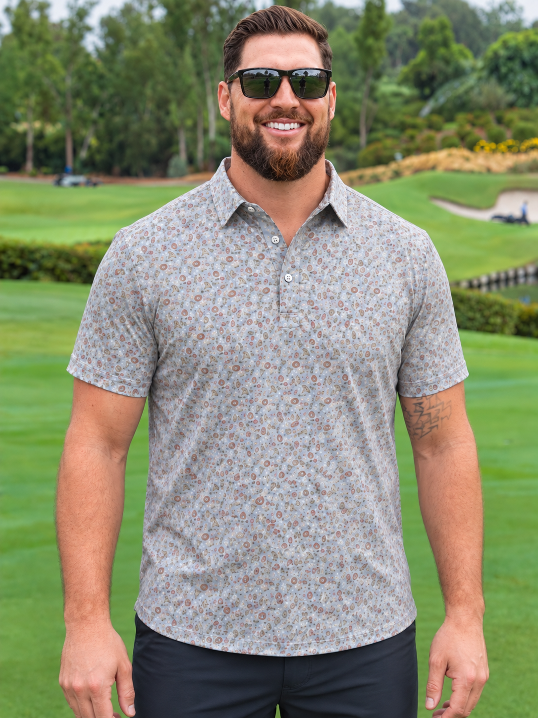 Coastal Paisley Performance Golf Polo