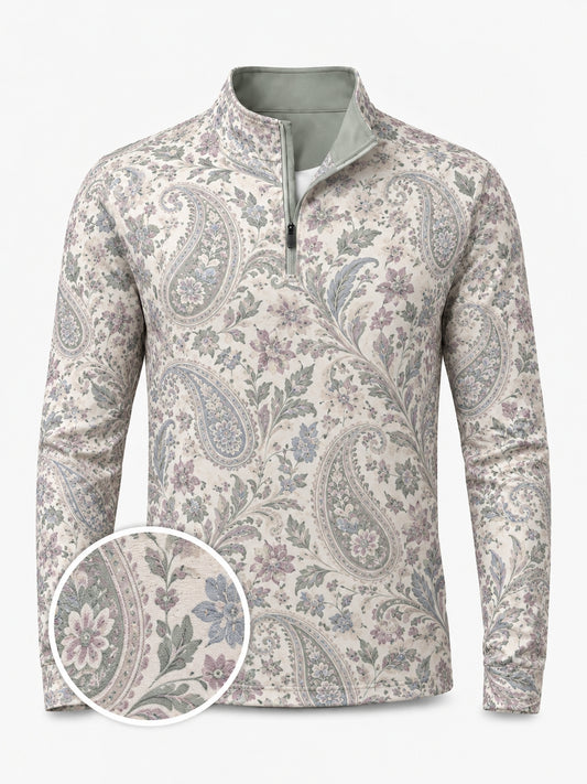 Garden Paisley Golf Quarter-Zip Pullover