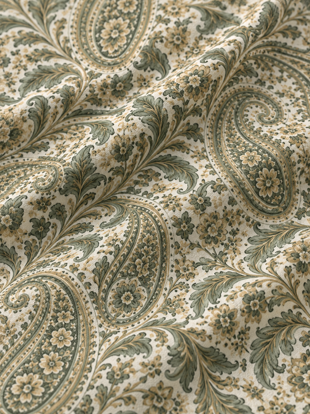 Olive Paisley Golf Quarter-Zip Pullover
