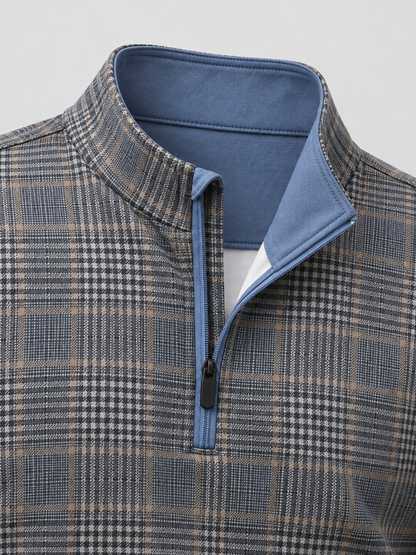 Ashford Plaid Golf Quarter-Zip Pullover