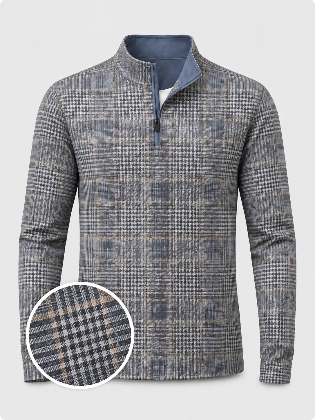 Ashford Plaid Golf Quarter-Zip Pullover