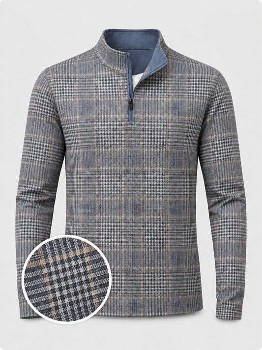 Ashford Plaid Golf Quarter-Zip Pullover