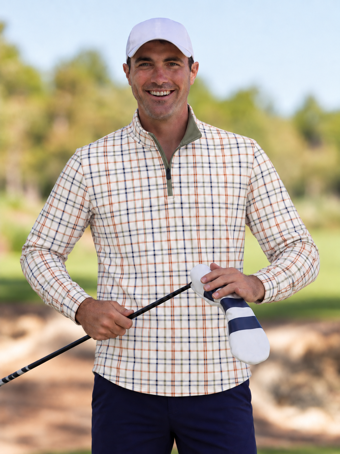 Harbor Check Golf Quarter-Zip Pullover