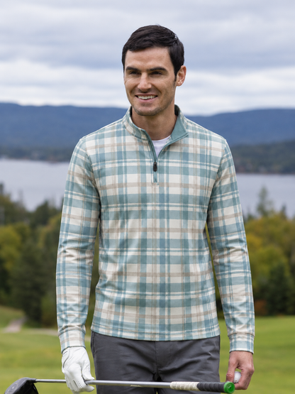 Coastal Plaid Golf Quarter-Zip Pullover
