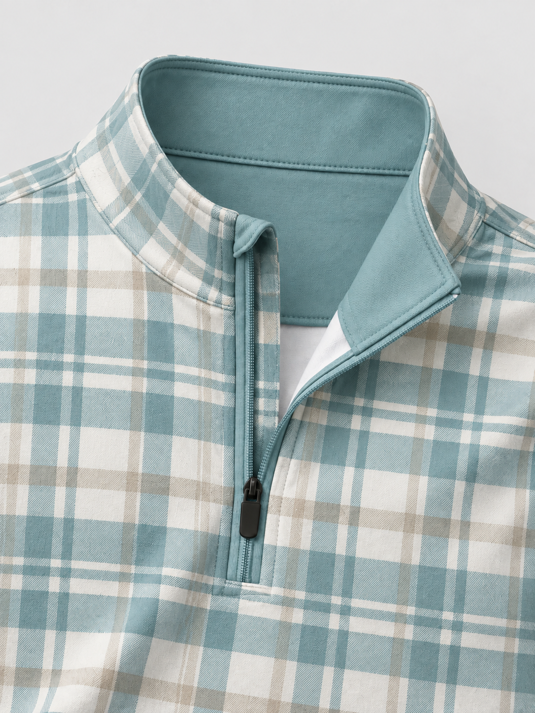 Coastal Plaid Golf Quarter-Zip Pullover
