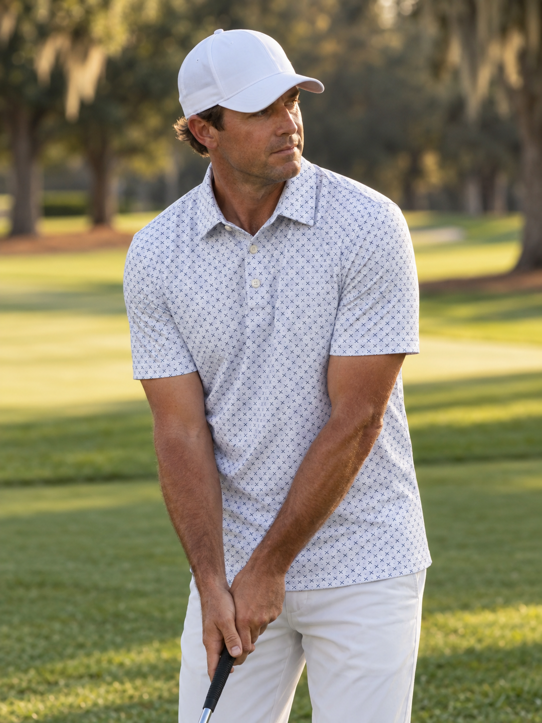 Crossed Clubs Performance Golf Polo