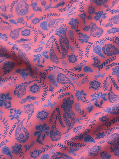 Coral Paisley Performance Golf Polo