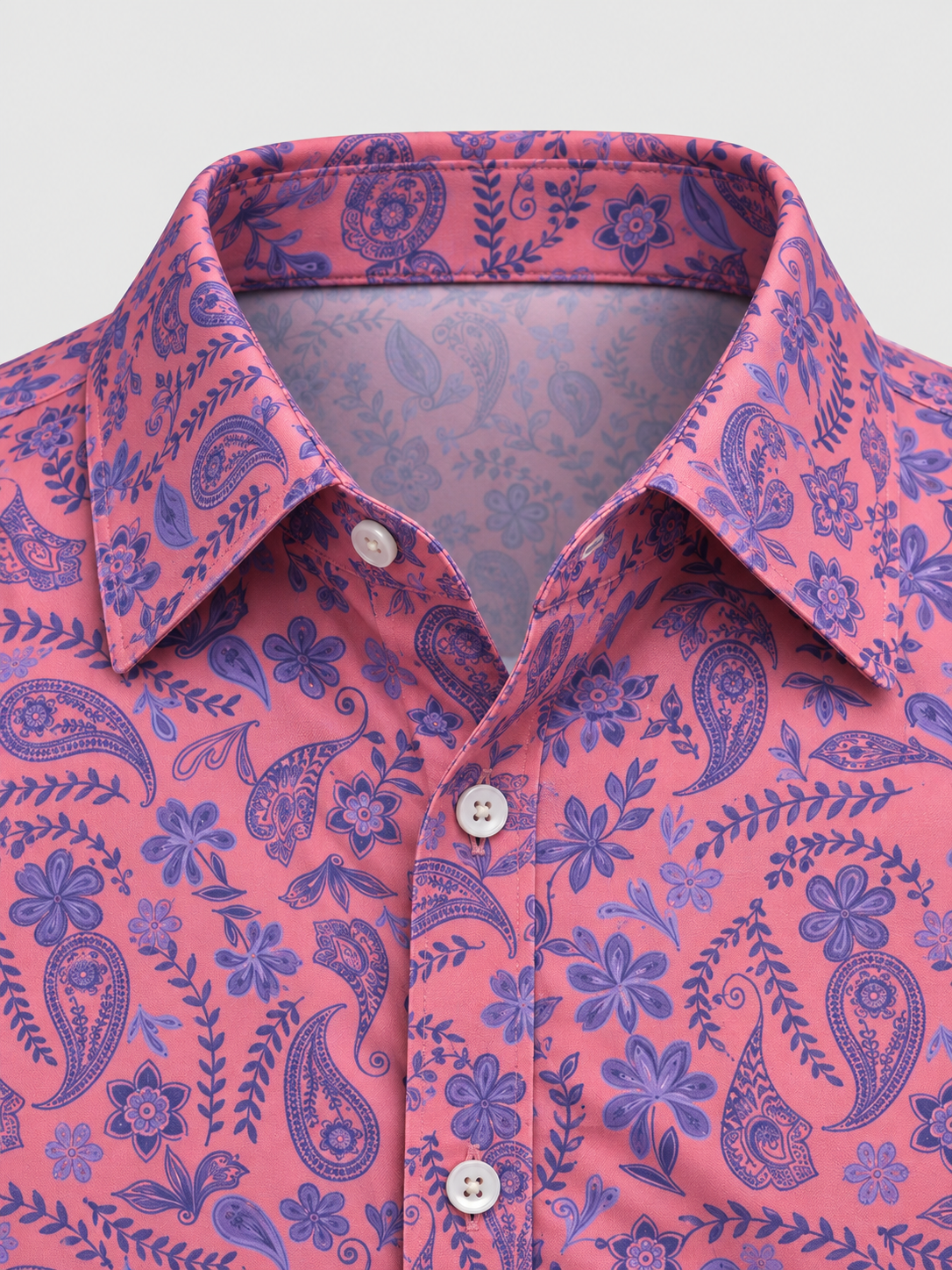 Coral Paisley Performance Golf Polo