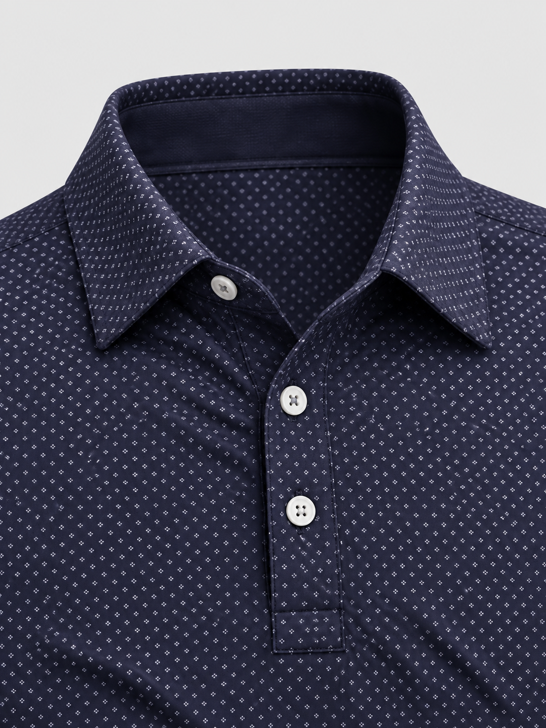 Navy Micro Dot Performance Golf Polo