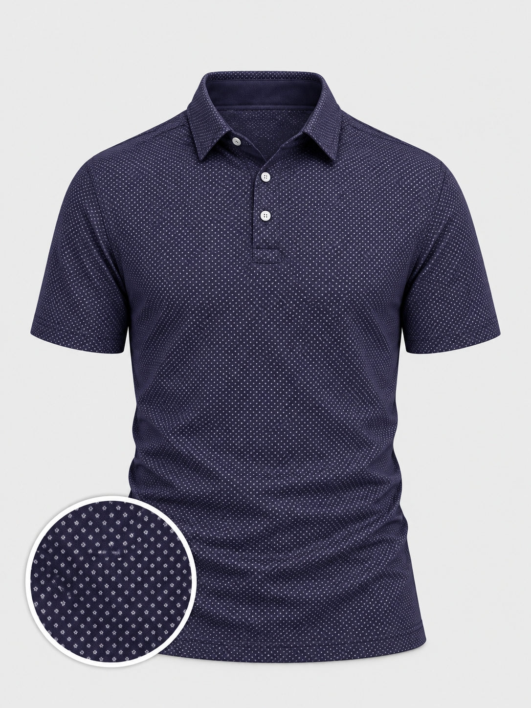 Navy Micro Dot Performance Golf Polo