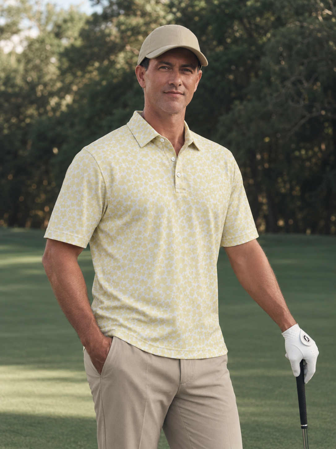 Sunny Bloom Performance Golf Polo