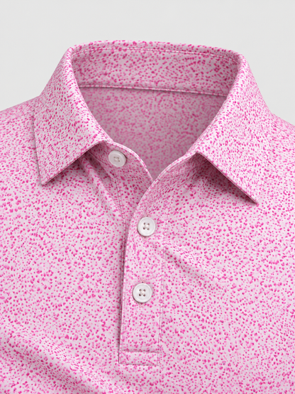 Pink Speckle Performance Golf Polo