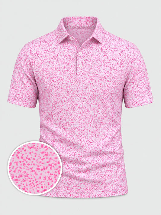 Pink Speckle Performance Golf Polo