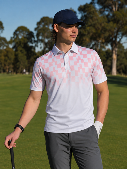 Blush Fairway Fade Performance Polo