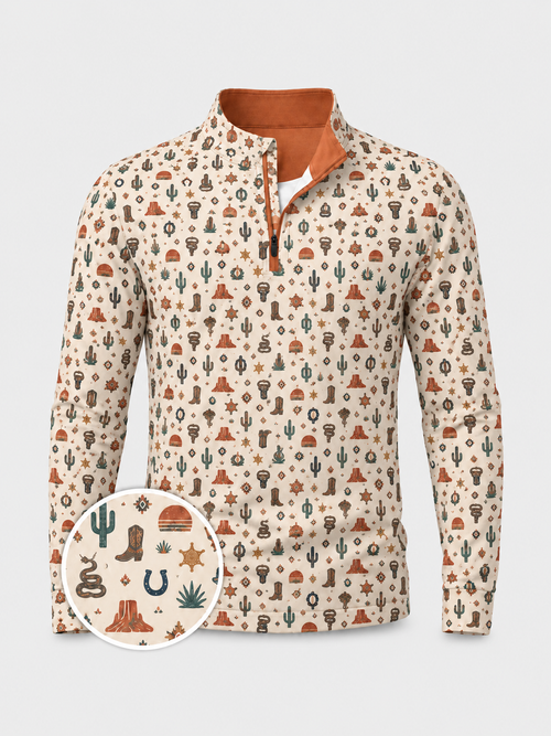 Desert Outlaw Western Quarter-Zip Pullover