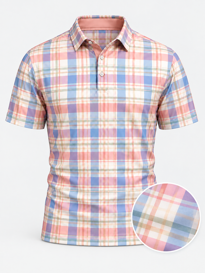 Resort Plaid Performance Golf Polo