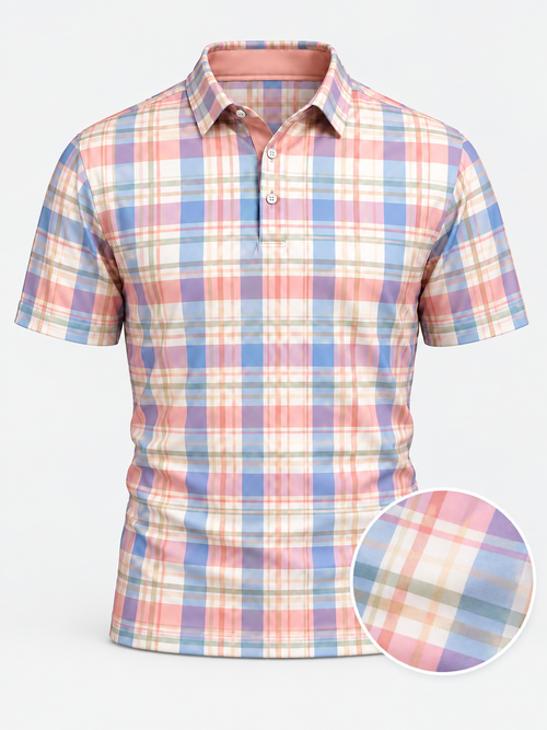 Resort Plaid Performance Golf Polo