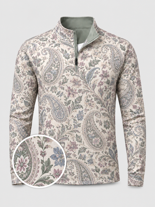 Garden Paisley Golf Quarter-Zip Pullover