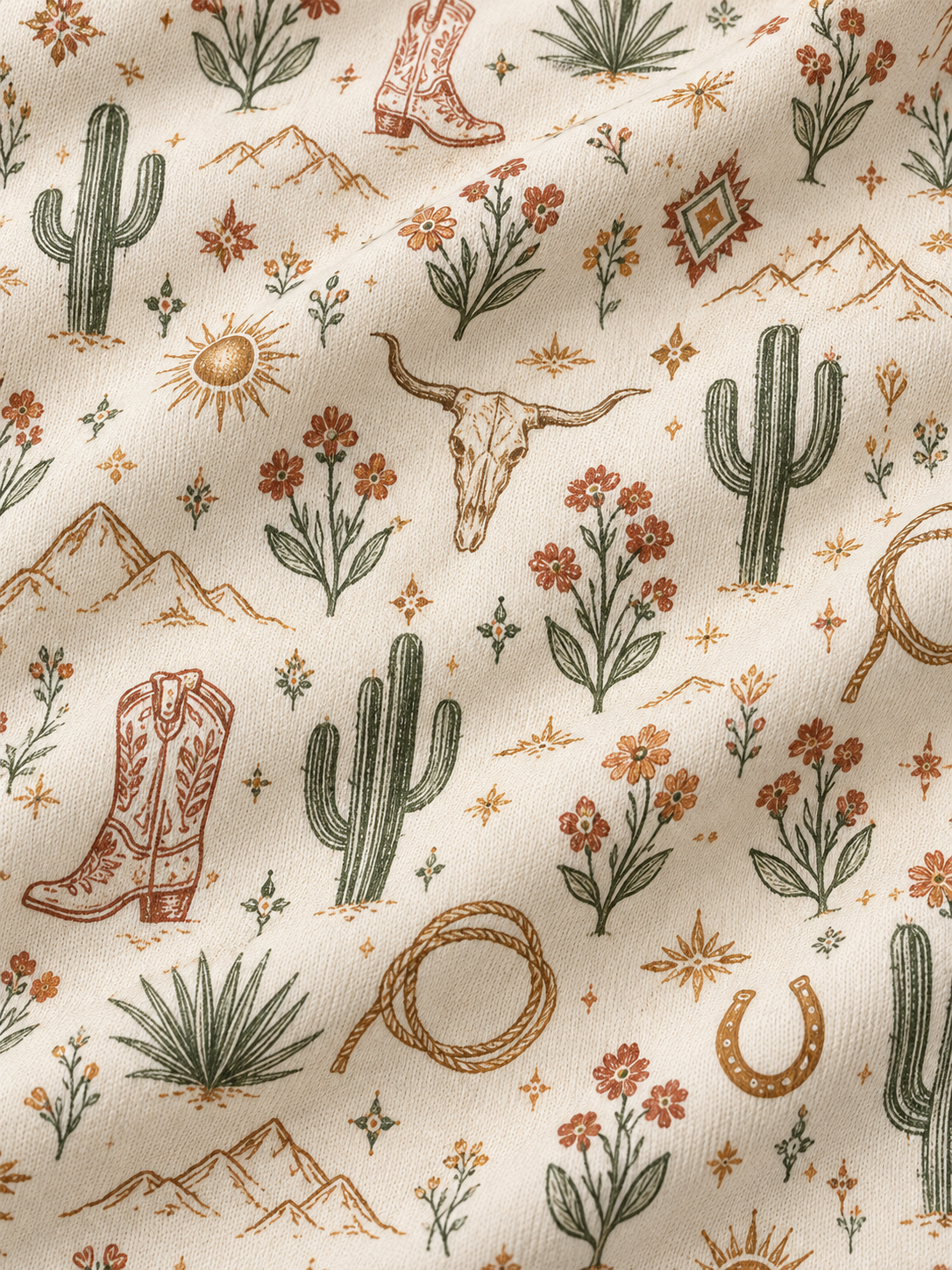 Desert Bloom Western Quarter-Zip Pullover