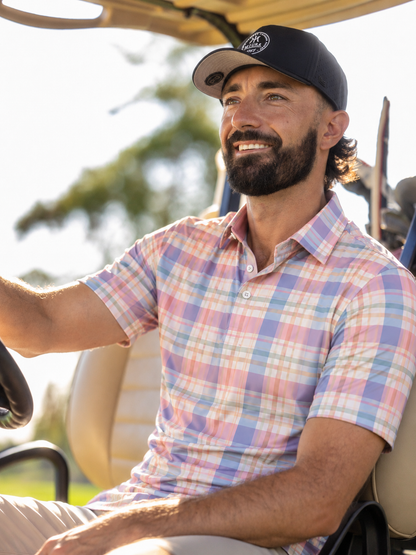 Resort Plaid Performance Golf Polo