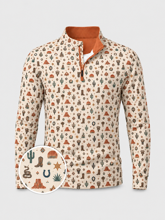 Desert Outlaw Western Quarter-Zip Pullover