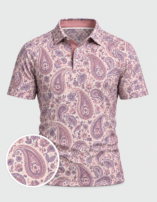 Blush Paisley Golf Polo