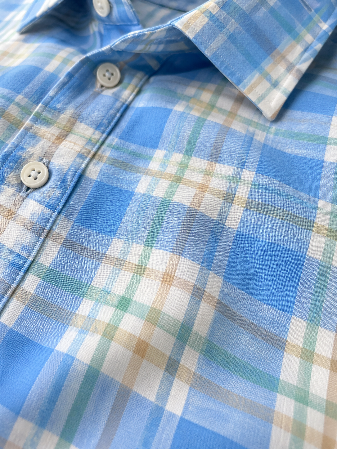 Seaside Plaid Performance Golf Polo