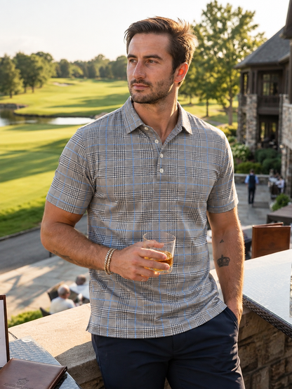 Windsor Plaid Performance Golf Polo