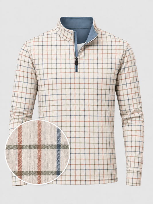 Heritage Check Golf Quarter-Zip Pullover