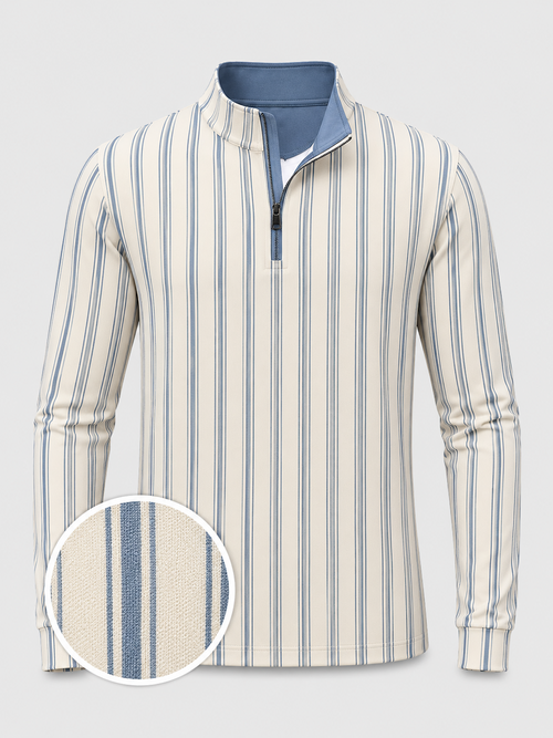Clubhouse Stripe Golf Quarter-Zip Pullover