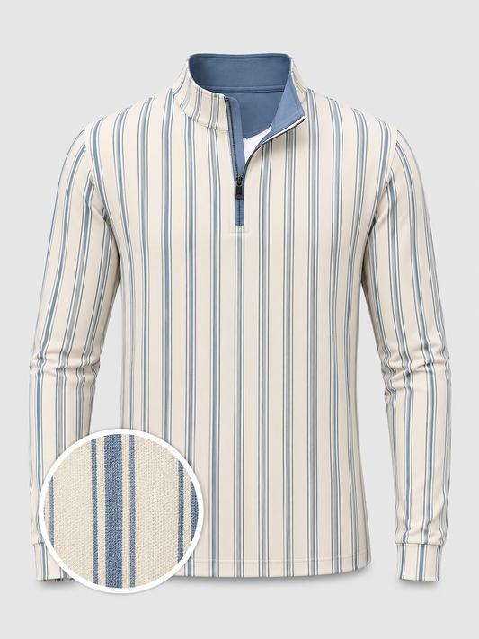 Clubhouse Stripe Golf Quarter-Zip Pullover