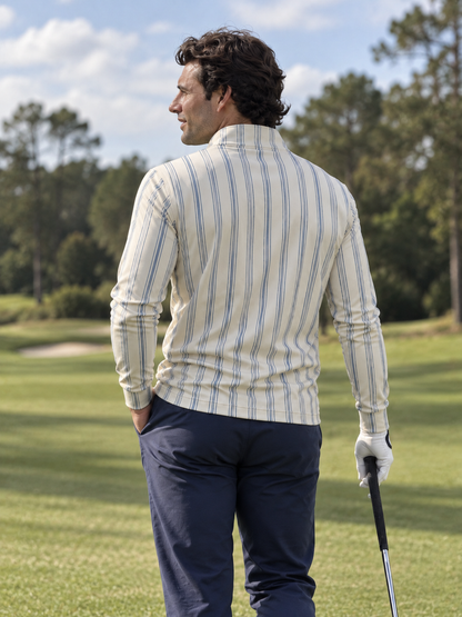 Clubhouse Stripe Golf Quarter-Zip Pullover