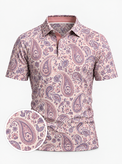 Blush Paisley Golf Polo